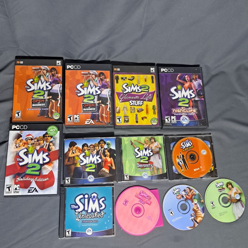 The Sims‎ Sims 2 PC Game Lot Holiday Glamour Life Unleashed Pets University Etc